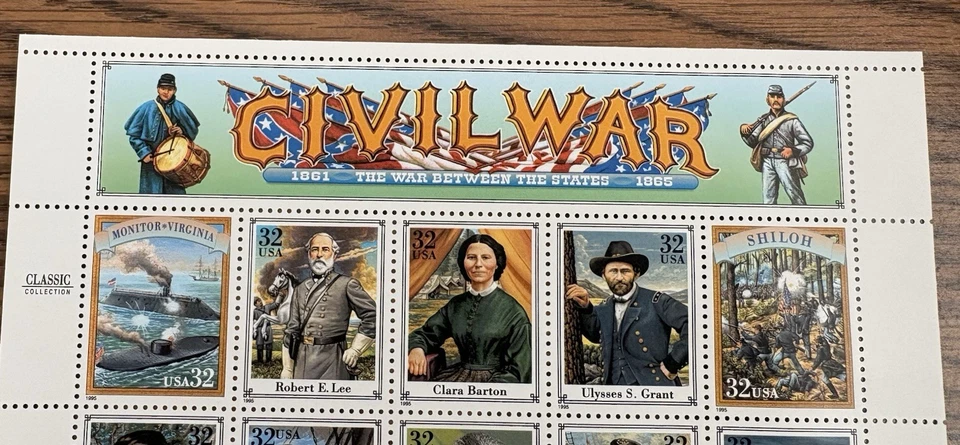 Civil War, Pane of 20 USPS stamps, New, Unused, Scott #2975, 32c, - Image 3 of 3