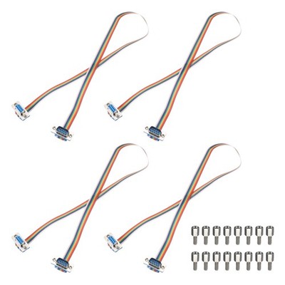4 Pcs IDC Rainbow Wire DB9 Male to DB9 Female 19.7 Inch Length
