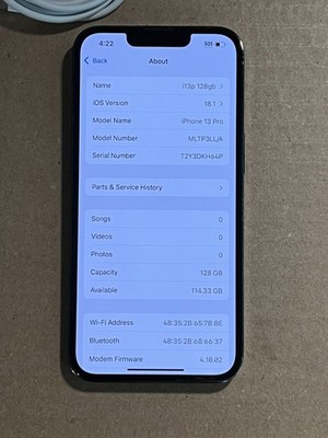 Apple iPhone 13 Pro 128GB Graphite Unlocked A2483 Read | eBay