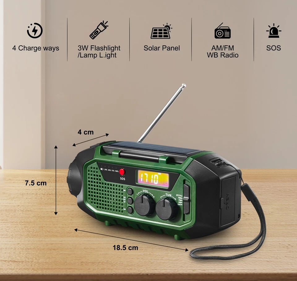 Survival Radio with AMFM Weather Band SOS Alarm and Multiple Power Sources - Image 2 of 4