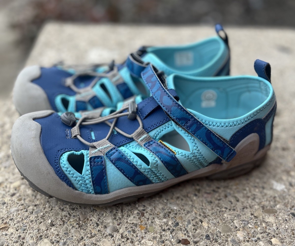 Sandali Keen Notch Creek unisex bambini lavabili impermeabili blu mimetici taglia 7