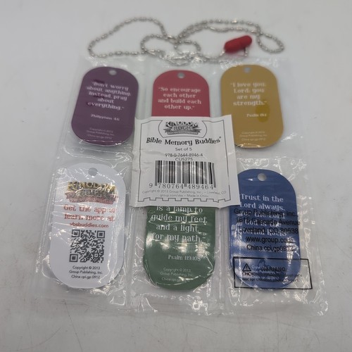 Kingdom Rock 2013 Bible Verse Memory Buddies Set Of 5 Tags Victoria Fox Duke - Picture 6 of 7