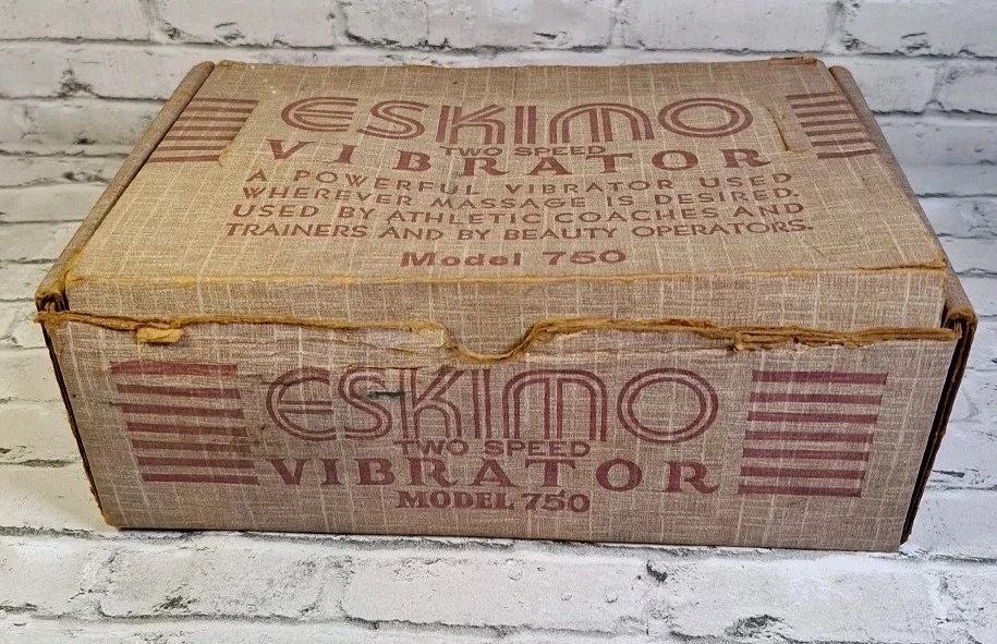 Vibrador masajeador esquimal Art Deco antiguo de colección en CAJA FUNCIONA Foto 3 de 4