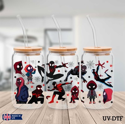 Spiderman UV DTF Aufkleber - 16oz Libbey Dose Glasfolie yd296