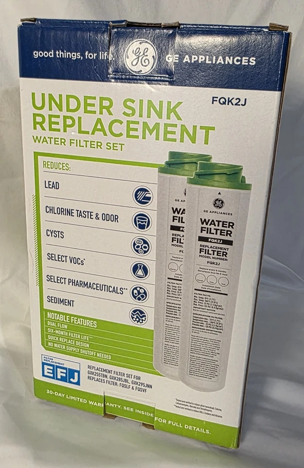 GE Genuine FQK2J Under Sink Replacement Water Filter Set New Sealed Filters - Image 2 of 4
