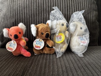Dunkin Donuts Coolatta Bears Plush Lot of 4 Vintage Promo Sealed & Tagg