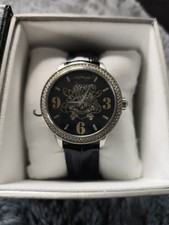 Ed Hardy Armbanduhr mit Lederarmband Schwarz Unisex