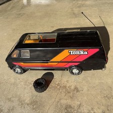 Tonka Vtg Custom Camper Van 3985 Sliding Door Pressed Steel Black 70s