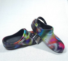 Crocs Bistro Shoes Clog Neon Tie Dye Adult Sz M13/W15 Slip Resistant Work Unisex