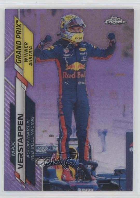 2020 Topps Chrome Formula 1 Purple Refractor /399 Max Verstappen #141 Rookie RC