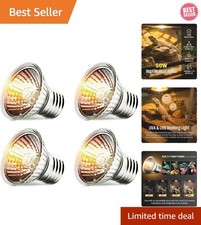 4-Pack 50W UVA UVB Bulbs  Essential Heat  Light for Reptile Habitats