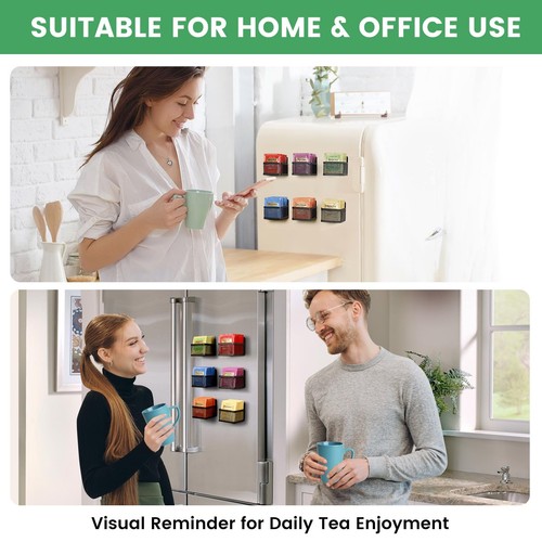 Magnetic Black Tea Bag Organizer Set of 6 Space Saving Storage Solution - Picture 7 of 7