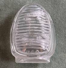 Old Wire Bird Cage Accessory Vintage Clear Glass Seed Feeder Cup U.S.A.
