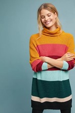 Farm Rio Anthropologie Boldly Striped Sweater Dress Medium