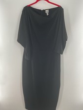 ASOS Women’s size 12 black dress three-quarter sleeve loose round neck 094