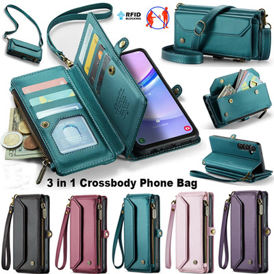 Wallet Case Hülle für Samsung S26 Ultra S25 Plus S24 S23 S22 Crossbody Handytasche