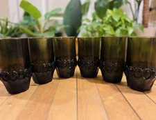 1970s Tiffin Franciscan Madeira Avocado Olive Green Flat Tumblers - Set of 6