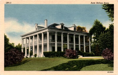 Ante Bellum Home, GENUINE CURTEICH-CHICAGO, STAMP, Postcard