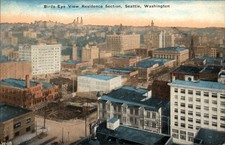 Washington Seattle Residence Section aerial view c1910 vintage postcard sku887