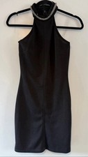 Oh My Love XS Little Black Dress LBD High Neck Detailed Neck