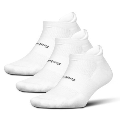 Feetures Ultra Light Ankle Tab Athletic Socks, Men & Women, White, Large, 3 Pack