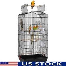 Metal Bird Cage Large Play Top Parakeets Lovebirds W/ Perches Swing Feeder New