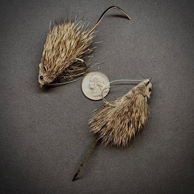 Fly Fishing Set - Deer Hair Mouse Set of 2 for Bass, Trout, Pike