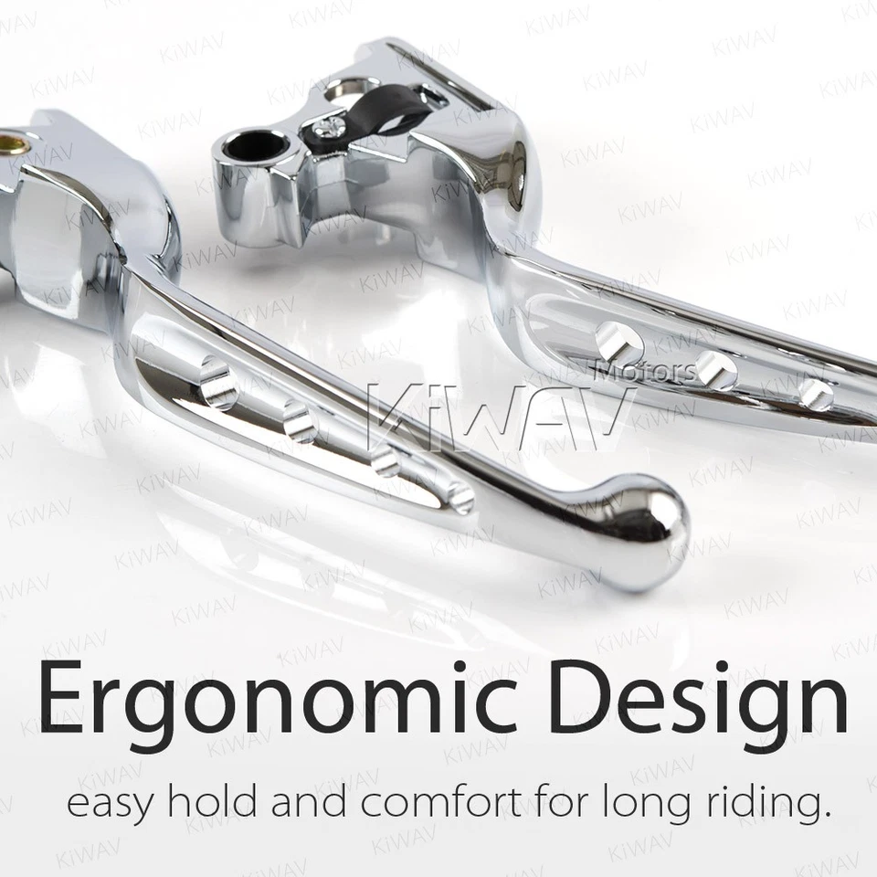 Комплект хромированных рычагов ручного управления KiWAV 4 отверстия подходит для 2009 Harley Street Glide FLHX - Изображение 4 из 4