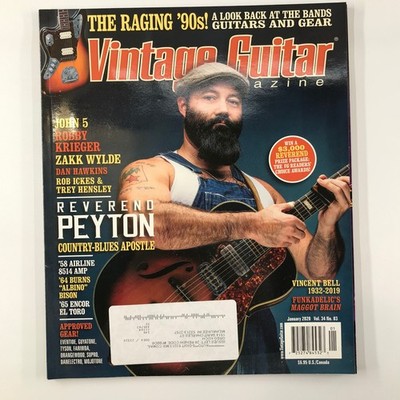 Vintage Guitar Magazine January 2020 Subscription Edition Cover: Reverend Payton