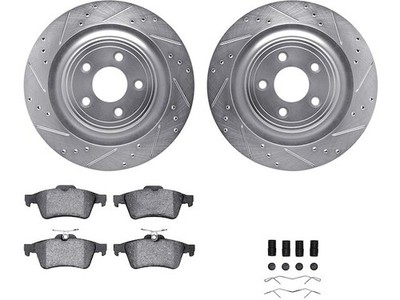 For 2007-2013 Jaguar XK Brake Pad and Rotor Kit Rear Dynamic Friction 82591NGMC