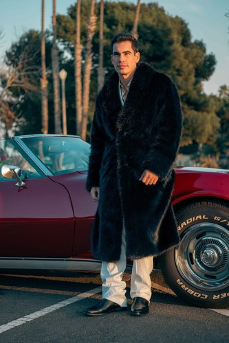 Barabas Men's Fur Shawl Lapel Luxury Long Coat 4BHL04 - 第 26/36 張圖片