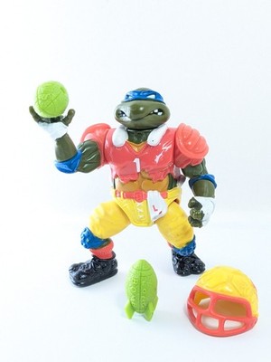 Vintage 1991 TMNT  Football Touchdown Tossin' Leonardo Leo w/ accessories