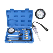 Compression Tester Kit, 9 Pcs, for Gas Engine, Motorcycle, Car, Snowmobile