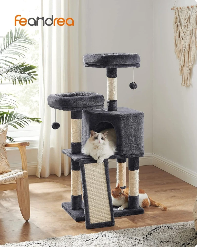 Feandrea Cat Tree Tower Condo 5 Scratching Posts Scratching Ramp 115cm - Image 2 of 4