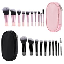 2 Set 20 Pcs Mini Travel Makeup Brush With Pouch, Portable Travel Makeup Brus...