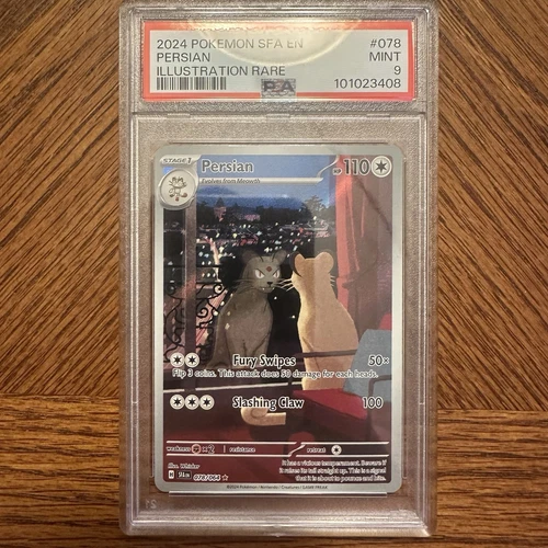 PSA 9 Persian 78 078/064 Illustration Rare Pokemon Scarlet Violet Shrouded Fable