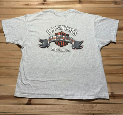 Vintage 80s 90s Harley Davidson Hanmum's Media Borough Pennsylvania Shirt XXL