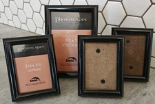 Vintage Picture Frames Lot of 4 Black art decor gallery wall miniature mini 