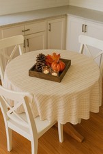 Lafayette Beige Tan Tablecloth 70 inch Round
