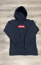 Supreme Box Logo 2016 Hooded Sweatshirt Navy Bogo Hoodie FW16