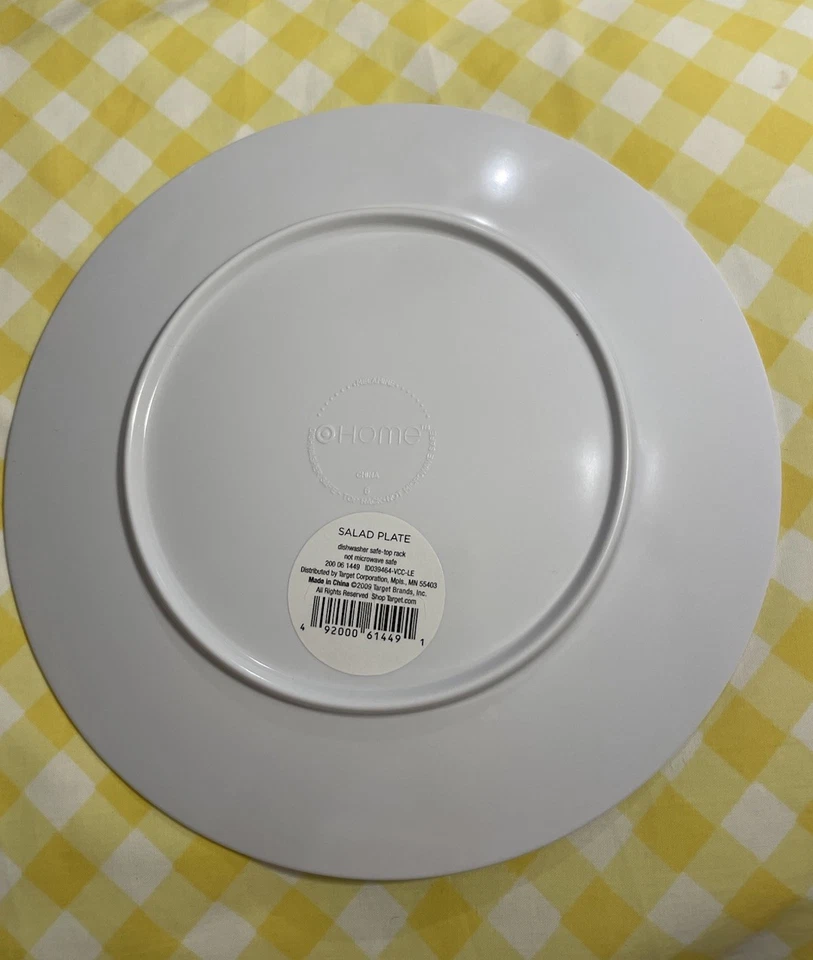 Target At Home 2009 melamina 8” plato de ensalada verde con pulpo púrpura con burbujas Foto 2 de 3