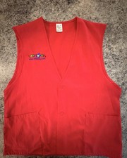 Vintage Toys “R” Us Employee Red Vest Adult Large Button Front Uniform