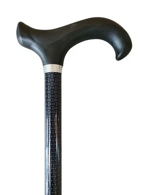 Gehstock Derbygriff Schwarz Grau Dämpfung höhenverstellbar 76-98 cm 100 kg - Bild 1 von 4