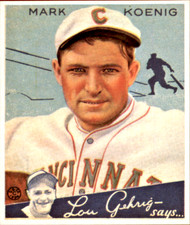 MARK KOENIG 1985 Renata Galasso 1934 Goudey Big League Chewing Gum Reprints #56