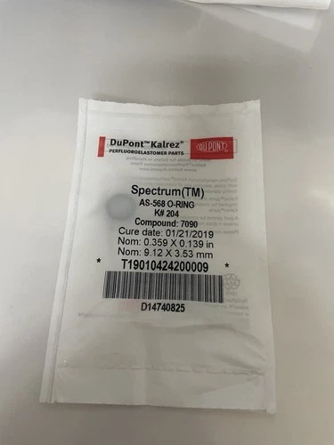 2ea Dupont Kalrez, FFKM Kalrez 7090 O-Ring, Size 204, 0.359" ID x 0.139" CS