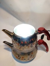 Lampada artigianale, Lampada da tavolo, Lampada caffettiera, Lampada vintage