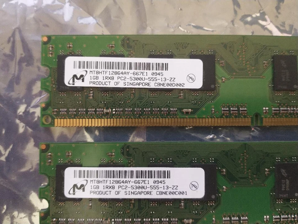 4GB 4x1GB MT8HTF12864AY-667E1 Micron 1GB PC2-5300 DDR2-667MHz non-ECC Unbuffered - Image 3 of 3