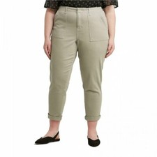 Women's Plus Size Mid-Rise Straight Leg Utility Ankle Pants Ava  Viv Green 26W