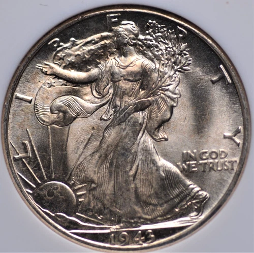 1943 D WALKING LIBERTY HALF DOLLAR NGC MS 64 LUSTROUS WHITE AND WELL STRUCK WITH
