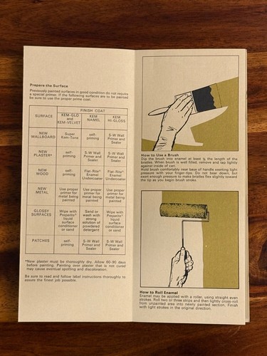 Vintage 1972 Do It Yourself Foldout Guide How to Enamel Sherwin Williams Paints - Bild 3 von 3